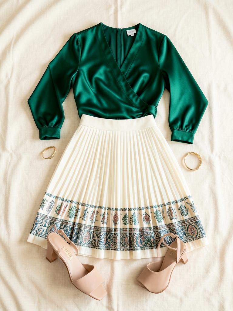 Emerald & block print